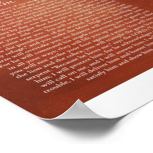 Psalm 91 für Schutz Poster (Ecke)