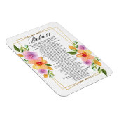 Psalm 91 Geometrischer Rahmen für Blumen Magnet (Rechte Seite)