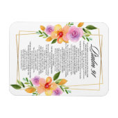 Psalm 91 Geometrischer Rahmen für Blumen Magnet (Horizontal)