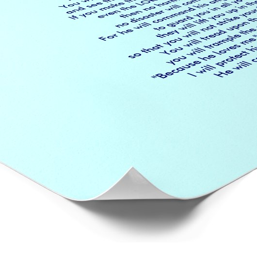 Psalm 91 - Gott ist unser Beschützer Poster (Ecke)