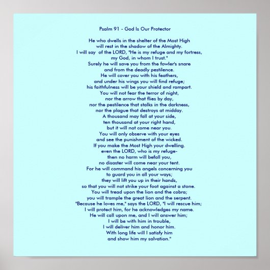 Psalm 91 - Gott ist unser Beschützer Poster (Vorne)