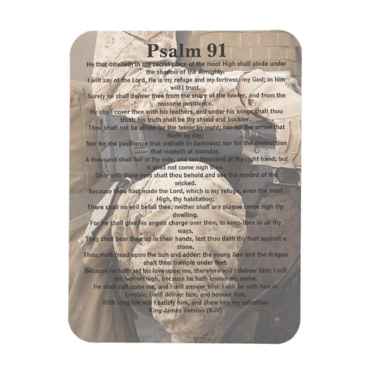 Psalm 91, Gottes Schutz, Soldat Magnet (Vertikal)