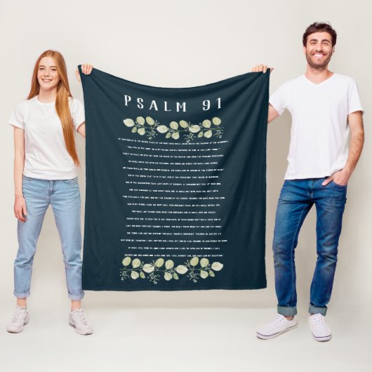 Psalm 91 Green Eucalyptus Verlasse Scripture Verse Fleecedecke (Beispiel)
