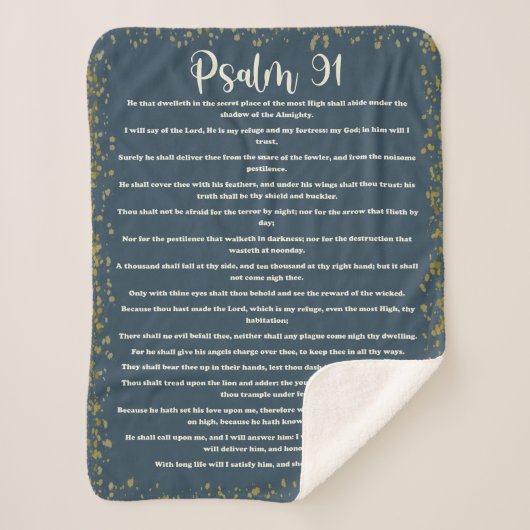 Psalm 91, Green, King James Version, Bible Verse Sherpadecke (Vorderseite)