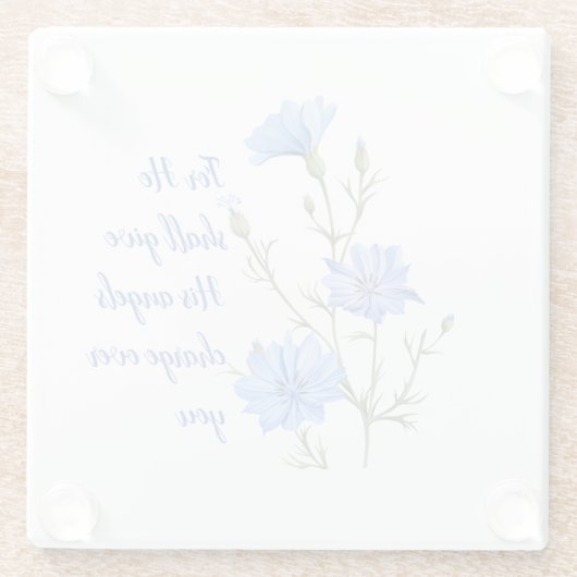 Psalm 91 He Shall Give His Angels Inspirational Glasuntersetzer (Rückseite)