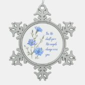 Psalm 91 He Shall Give His Angels Inspirational Schneeflocken Zinn-Ornament (Vorderseite)