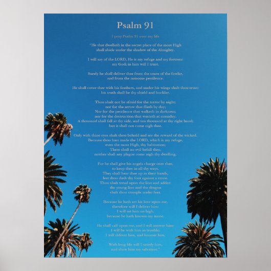 Psalm 91 King James Christlich Poster (Vorne)