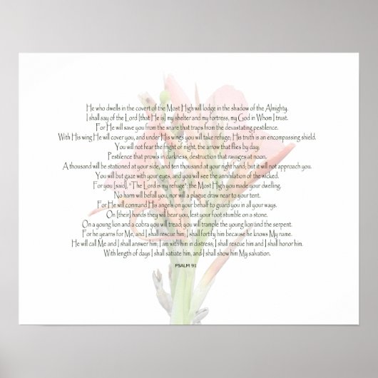 Psalm 91 Lily Blume Mein Gott ist, wem ich vertrau Poster (Vorne)