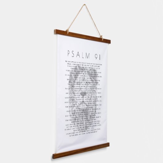 Psalm 91 Lion Face Christlich Scroll Tapestry Wandteppich Mit Holzrahmen (Gewinkelt)