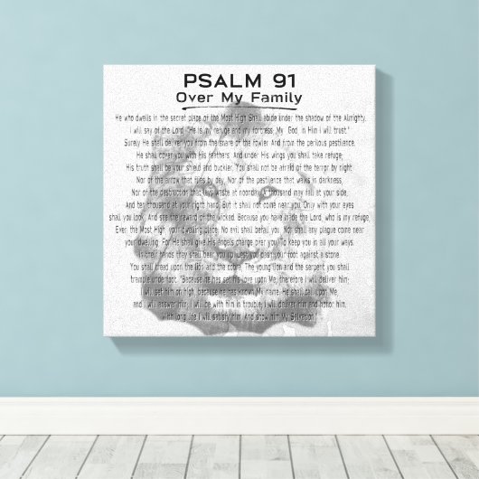 Psalm 91 Lion Rustic Artwork Family Wohngestaltung Leinwanddruck (Insitu (Holzboden))