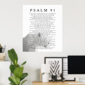 Psalm 91 Löwe Christlich Bibel Verse Art Poster (Heimbüro)