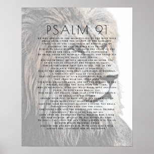 Psalm 91 Löwenkopf Christliches Poster