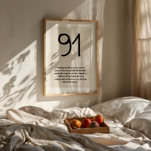 Psalm 91 Minimalistische Schrift drucken Poster
