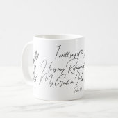 Psalm 91 Moderne botanische Blätter Bibelverse Kaffeetasse (Vorderseite Links)