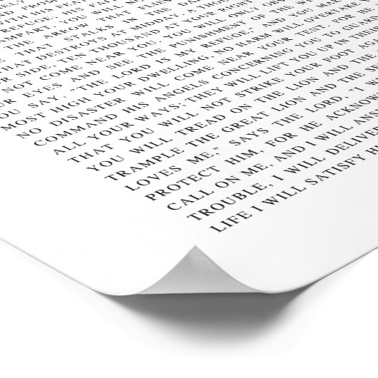 Psalm 91 NKJV Bibelverse Poster (Ecke)