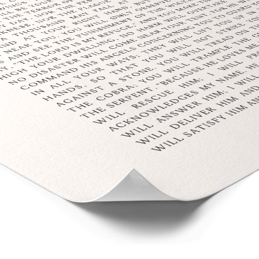 Psalm 91 NKJV Bibelverse Poster (Ecke)