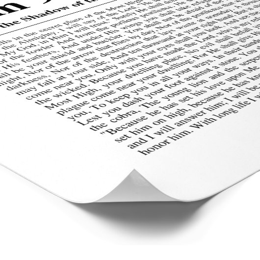 Psalm 91 NKJV Bibelverse Poster (Ecke)