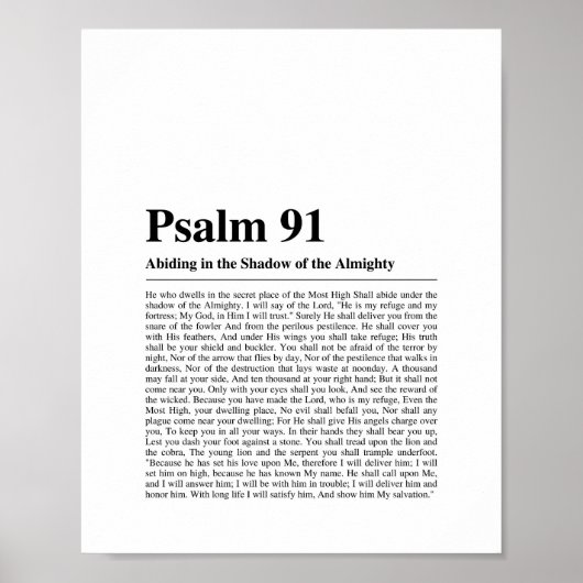 Psalm 91 NKJV Bibelverse Poster (Vorne)