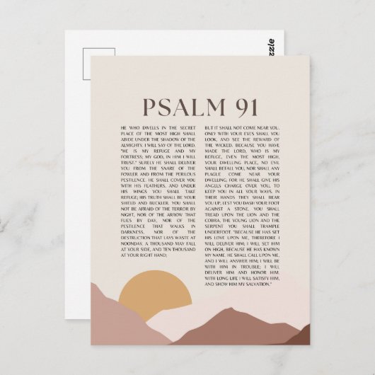 Psalm 91 NKJV Bibelverse Postkarte (Vorne/Hinten)