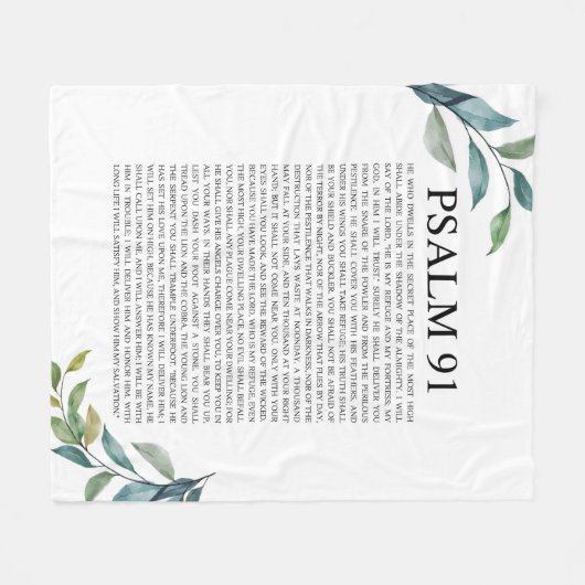 Psalm 91 NKJV Fleecedecke (Vorderseite (Horizontal))
