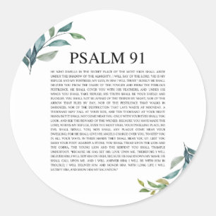 Psalm 91 NKJV Runder Aufkleber