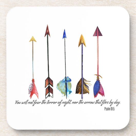 Psalm 91 Pfeil Getränkeuntersetzer (Vorderseite)