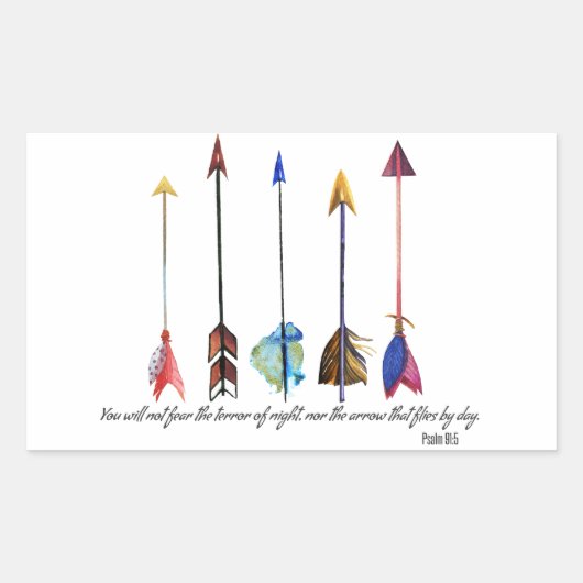 Psalm 91 Pfeil Rechteckiger Aufkleber (Vorderseite)
