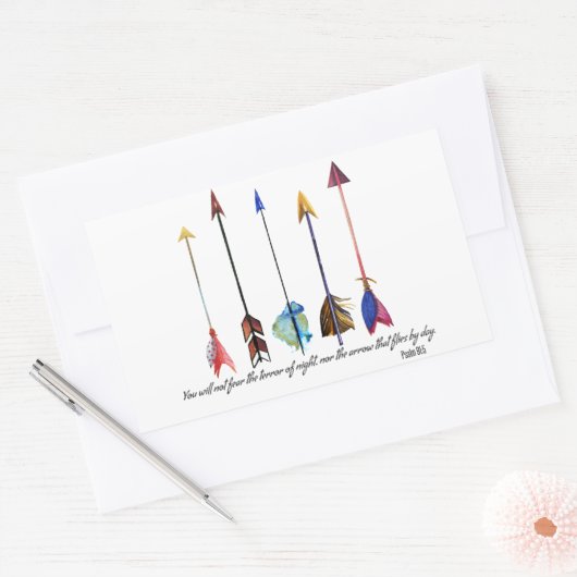 Psalm 91 Pfeil Rechteckiger Aufkleber (Umschlag)