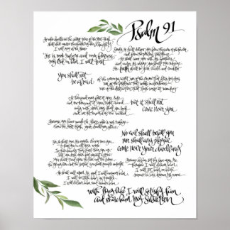 Psalm 91 Poster HAND LETTERED | Biologischer Schut