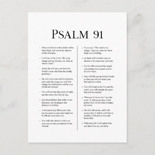 Psalm 91 postkarte (Vorderseite)