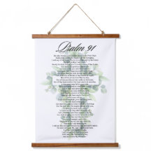 Psalm 91 Religiöses Kreuz mit Eukalyptus Christlic