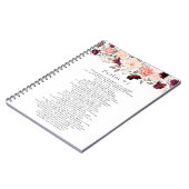 Psalm 91 Schrift Burgund Blush Bloral Notizblock (Linke Seite)