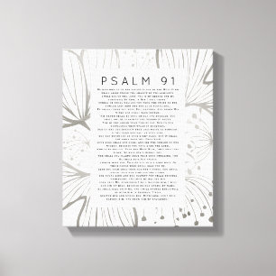 Psalm 91 Schrift Kunst Botanisches Blatt Leinwanddruck