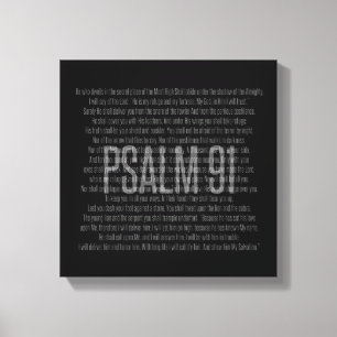 Psalm 91 Schwarz-Weiß-Schrift Moderne Mauer Kunst Leinwanddruck