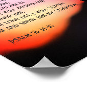 Psalm 91 schwarzes Kreuz auf dem Hügel im Sonnenun Poster (Ecke)
