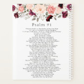 Psalm 91 Scripture Burgundy Blush Bloral Planer (Rückseite)