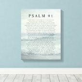 Psalm 91 Scripture Soft Aqua Blue Calm Beach Leinwanddruck (Insitu (Holzboden))