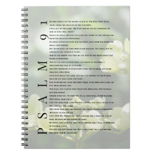 Psalm 91 Soft-Weiß-Blumen-Christen-Journal Notizblock