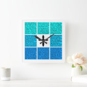 Psalm 91 Square Wall Clock Quadratische Wanduhr (Zuhause)