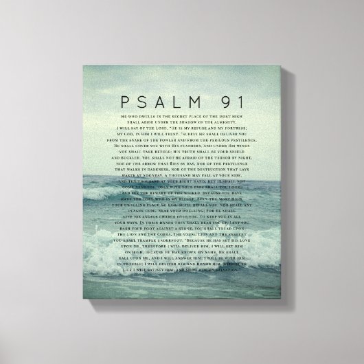 Psalm 91 Strandwaves am Küstenmeer Leinwanddruck (Vorderseite)