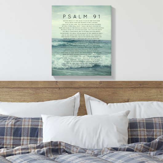 Psalm 91 Strandwaves am Küstenmeer Leinwanddruck (Insitu (Schlafzimmer))