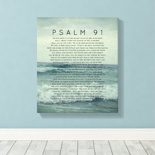 Psalm 91 Strandwaves am Küstenmeer Leinwanddruck (Insitu (Holzboden))