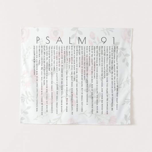 Psalm 91 Typografie Christlich Wandteppich (Vorderseite (Horizontal))