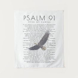 Psalm 91 Verse über meine Familie in den Himmel Wandteppich
