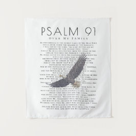 Psalm 91 Verse über meine Familie in den Himmel Wandteppich