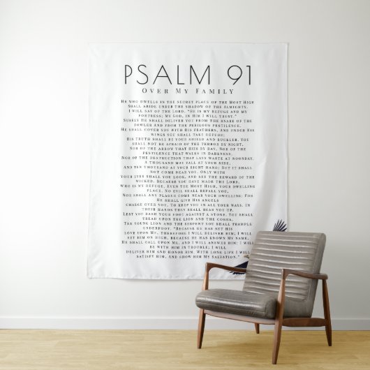 Psalm 91 Verse über meinen Christlichen Adler Wandteppich (Beispiel)