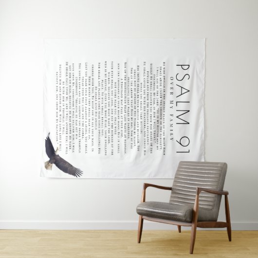 Psalm 91 Verse über meinen Christlichen Adler Wandteppich (Beispiel (Horizontal))