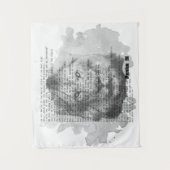 Psalm 91 Wall Art Black and White Lion Tapestry Wandteppich (Vorderseite)