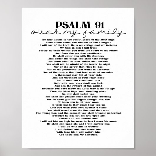 Psalm 91 Wanddekoration für Ihr Familienposter Pri Poster (Vorne)