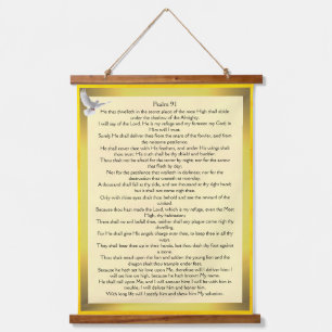 Psalm 91 wandteppich mit holzrahmen
